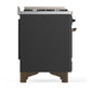Ilve UM36FQNR3MGB Ilve Um36Fqnr3Mgb Majestic Iii 36 Inch Dual Fuel Range With 6 Black Brass Burners And Griddle, Dual Function Burner Up To 25,000 Btu (Solid Door, Graphite Matte, Burnished, Natural Gas)