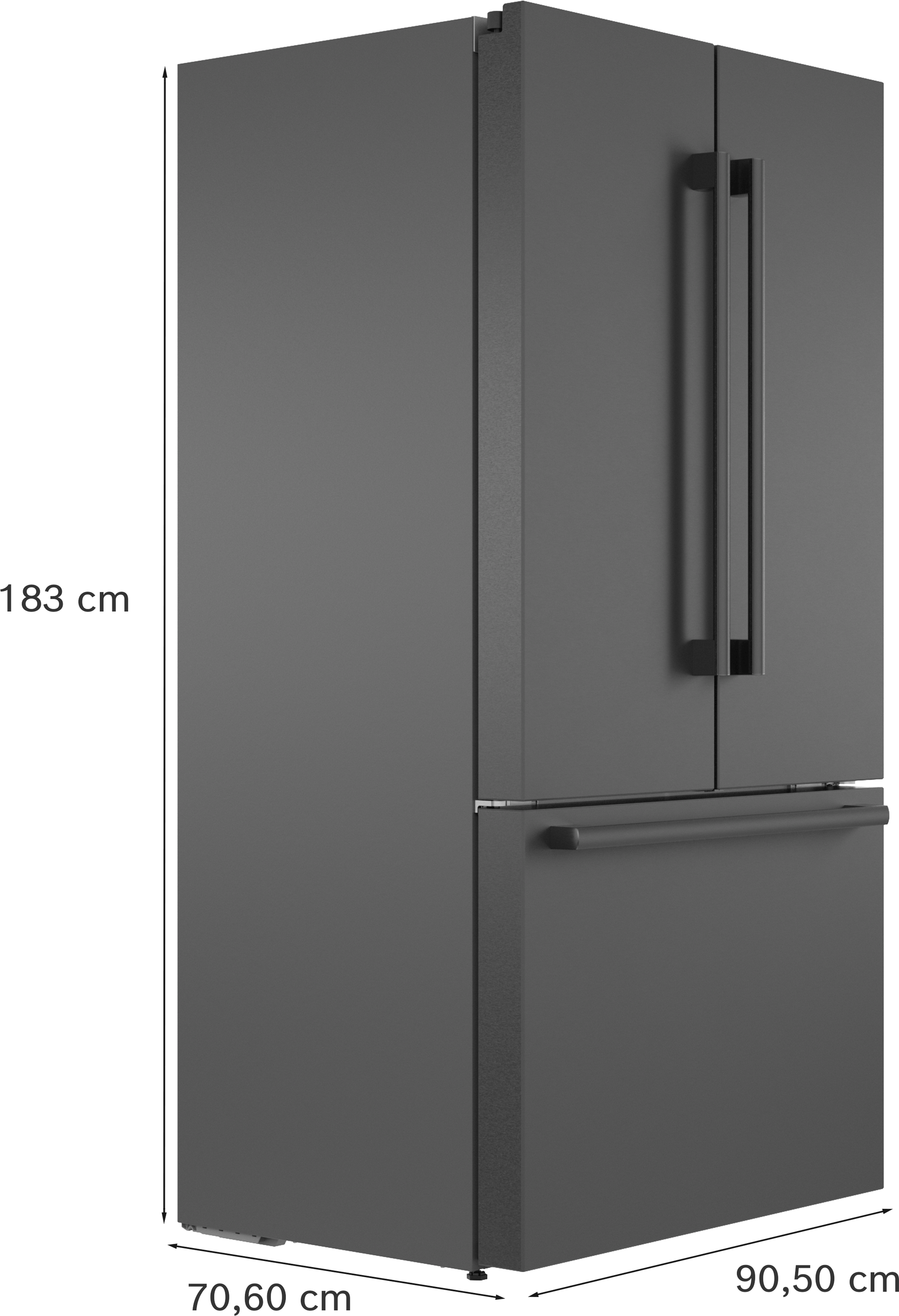 Bosch B36CT84SNB 800 Series, French Door Bottom Freezer, Multi Door, 36'', Black Inox-Antifingerprint