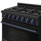 Thor Kitchen RSG36PBLPBLU 36 Inch Professional Liquid Propane Range With Precision Knob In Black And Blue Gordon Ramsay Series