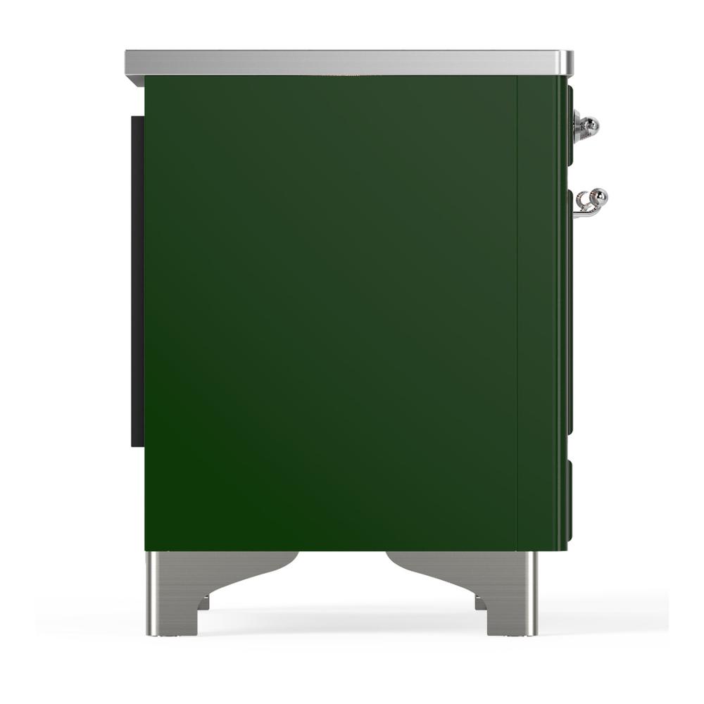 Ilve UMIB36NR3EGC Ilve Umib36Nr3Egc Majestic Iii 36 Inch Induction Range With 6 Elements, 3.5 Cu. Ft. Total Oven Capacity (Triple Glass Door, Emerald Green, Chrome)