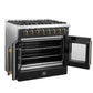 Forno FFSGS635636BLK Forno Galiano 36-Inch Freestanding French Door Dual Fuel Range Black