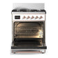 Ilve UM30NR3WHPLP Ilve Um30Nr3Whplp Majestic Iii 30 Inch Dual Fuel Range With 5 Black Brass Burners, Dual Function Burner Up To 25,000 Btu (Liquid Propane, Triple Glass Door, White, Copper)