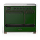 Ilve UMDIB40QNR3EGB Ilve Umdib40Qnr3Egb Majestic Iii 40 Inch Induction Range With 6 Elements, 3.82 Cu. Ft. Total Oven Capacity (Solid Door, Emerald Green, Burnished)