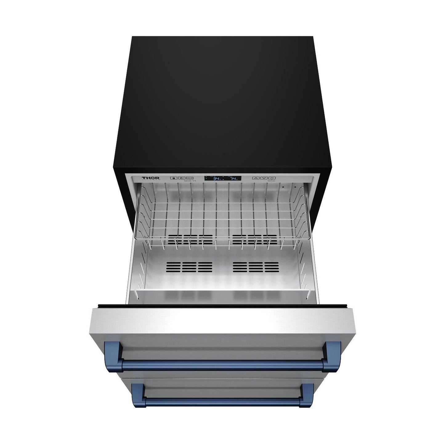 Thor Kitchen RF24UBLU 24 Inch Undercounter Built-In Or Freestanding Drawer Refrigerator - Stainless Steel/Blue Gordon Ramsay Series