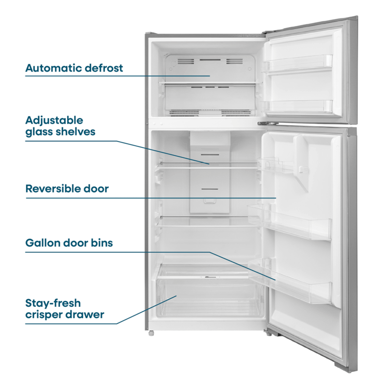 Element Appliance ERT16CGDS Element 16.0 Cu. Ft. Top Freezer Refrigerator - Stainless Steel, Energy Star