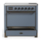 Ilve UMIB36QNR3BGB Ilve Umib36Qnr3Bgb Majestic Iii 36 Inch Induction Range With 6 Elements, 3.5 Cu. Ft. Total Oven Capacity (Solid Door, Blue Grey, Burnished)
