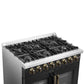Forno FFSGS635636BLK Forno Galiano 36-Inch Freestanding French Door Dual Fuel Range Black