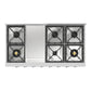Ilve UHCP48FNSSC Ilve Uhcp48Fnssc Nostalgie Ii 48 Inch Built-In Gas Rangetop With Griddle, In Stainless Steel (Natural Gas, Chrome)