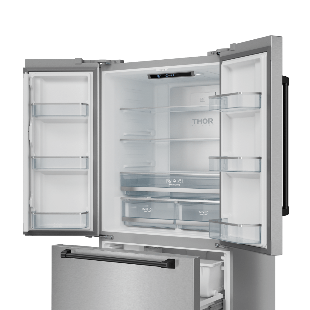 Thor Kitchen RF3017FFD99BLK 30 Inch 17.7 Cu Ft French Door Counter Depth Refrigerator With Ice Maker In Stainless Steel/Black Gordon Ramsay Series - Rf3017Ffd99-Blk