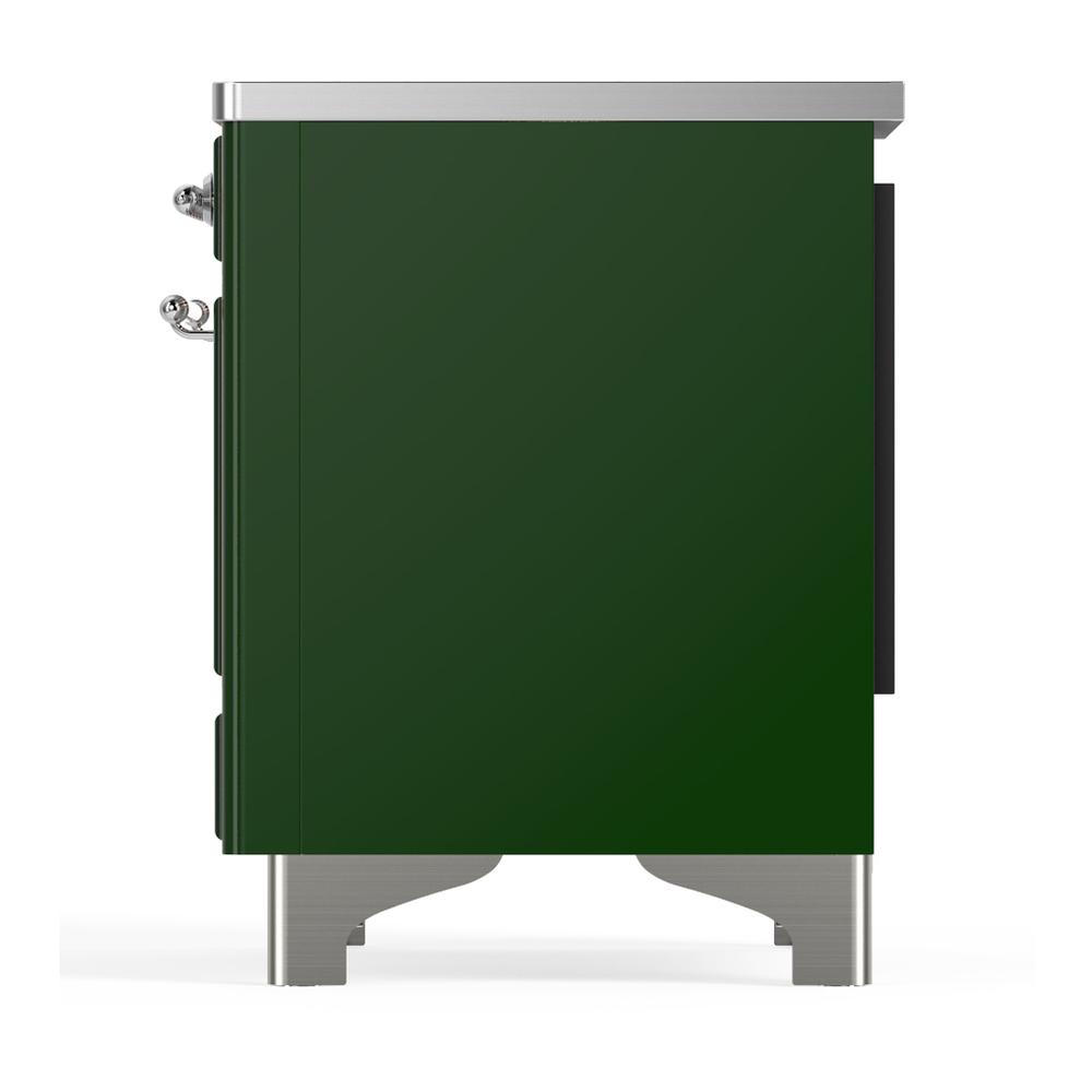 Ilve UMDIB40NR3EGC Ilve Umdib40Nr3Egc Majestic Iii 40 Inch Induction Range With 6 Elements, 3.82 Cu. Ft. Total Oven Capacity (Triple Glass Door, Emerald Green, Chrome)