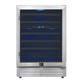 Forno FWCDR663424S Forno Bacchino 24 Inch Wine Cooler, Stainless Steel, With Led Lighting, Triple Glass Door, 51 Bottle Capacity, Built-In Or Freestanding