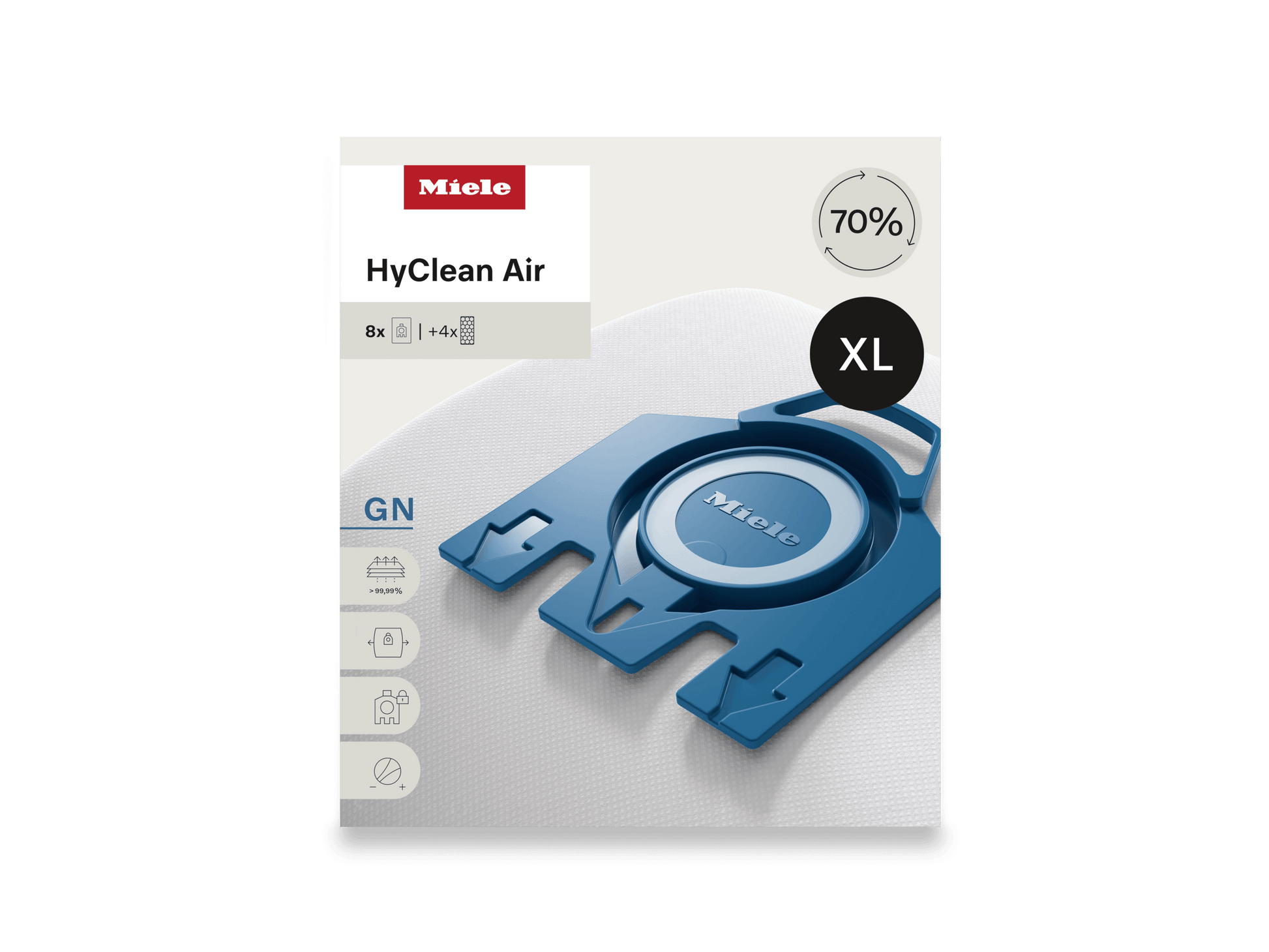 Miele GNXLHYCLEANAIR 8 Vacuum Bags At A Special Price - For Complete C2, Complete C3, Classic C1, S8, S5, S2.