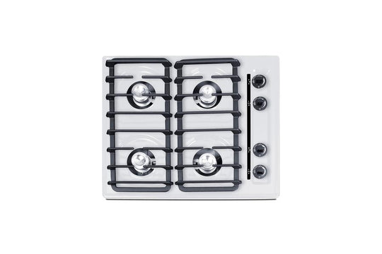 Summit WNL03IP 24" Wide 4-Burner Gas Cooktop, Battery Start Ignition