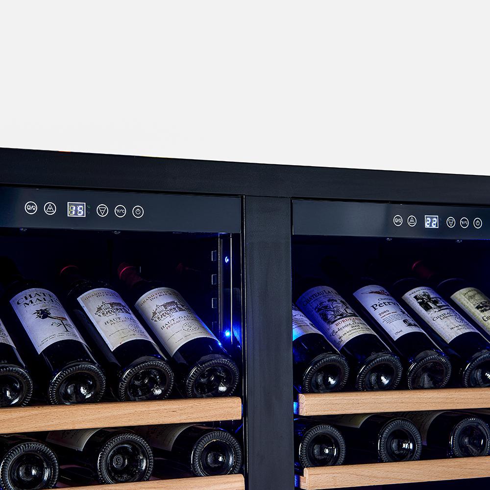 Forno FWCDR664240S Forno Vernazza 40-Inch Side-By-Side Dual Zone Wine Cellar, 25.07 Cu.Ft Capacity, Stainless Steel, Temperature Control, Uv-Protected Glass Door, Wooden Shelves