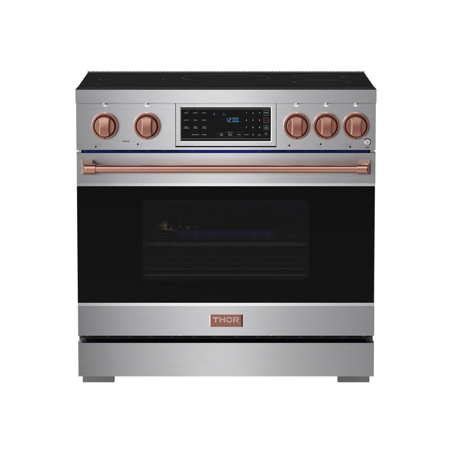 Thor Kitchen RSI36RSG 36 Inch Professional Induction Range With Tilt Panel Touch Control In Stainless Steel And Rose Gold Gordon Ramsay Series