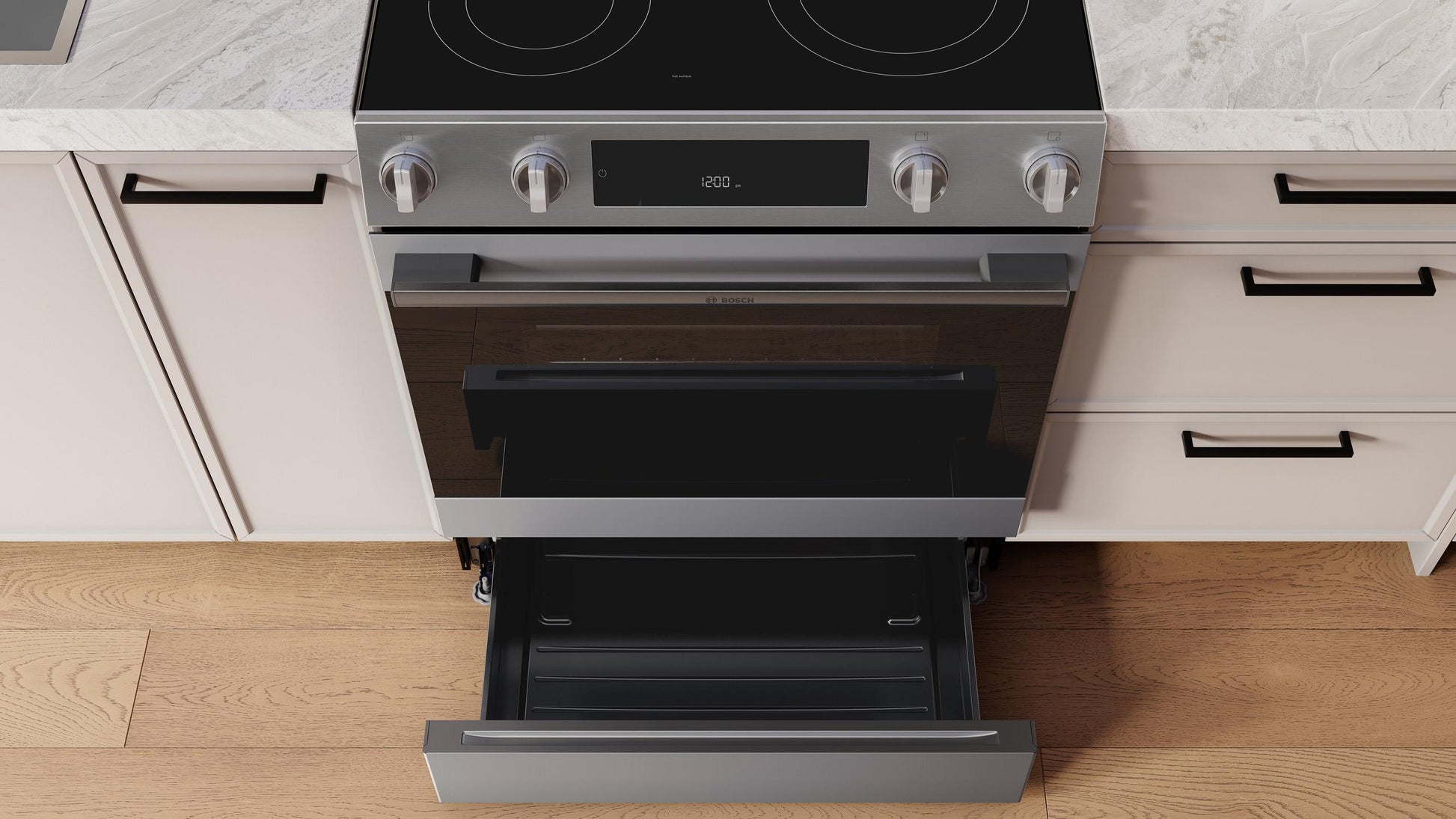 Bosch HEF3050MU 100 Series, Freestanding Electric Cooker, 30'', Stainless Steel