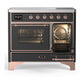 Ilve UMDIB40NR3MGP Ilve Umdib40Nr3Mgp Majestic Iii 40 Inch Induction Range With 6 Elements, 3.82 Cu. Ft. Total Oven Capacity (Triple Glass Door, Graphite Matte, Copper)