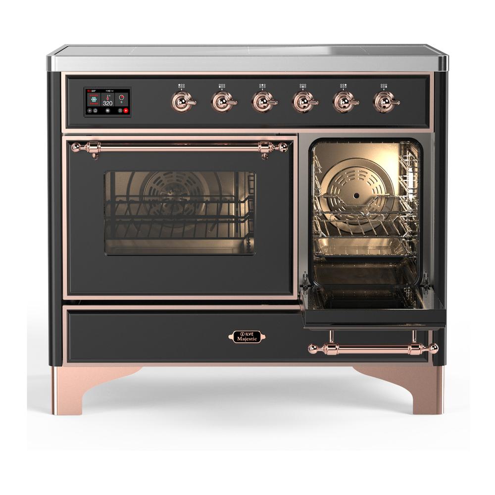 Ilve UMDIB40NR3MGP Ilve Umdib40Nr3Mgp Majestic Iii 40 Inch Induction Range With 6 Elements, 3.82 Cu. Ft. Total Oven Capacity (Triple Glass Door, Graphite Matte, Copper)