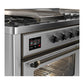 Ilve UM60FSNR3SSBLP Ilve Um60Fsnr3Ssblp Majestic Iii 60 Inch Dual Fuel Range With 7 Burners, Griddle And French Top, Dual Function Burner With Up To 25,000 Btu (Liquid Propane, Triple Glass Door, Stainless Steel, Burnished)