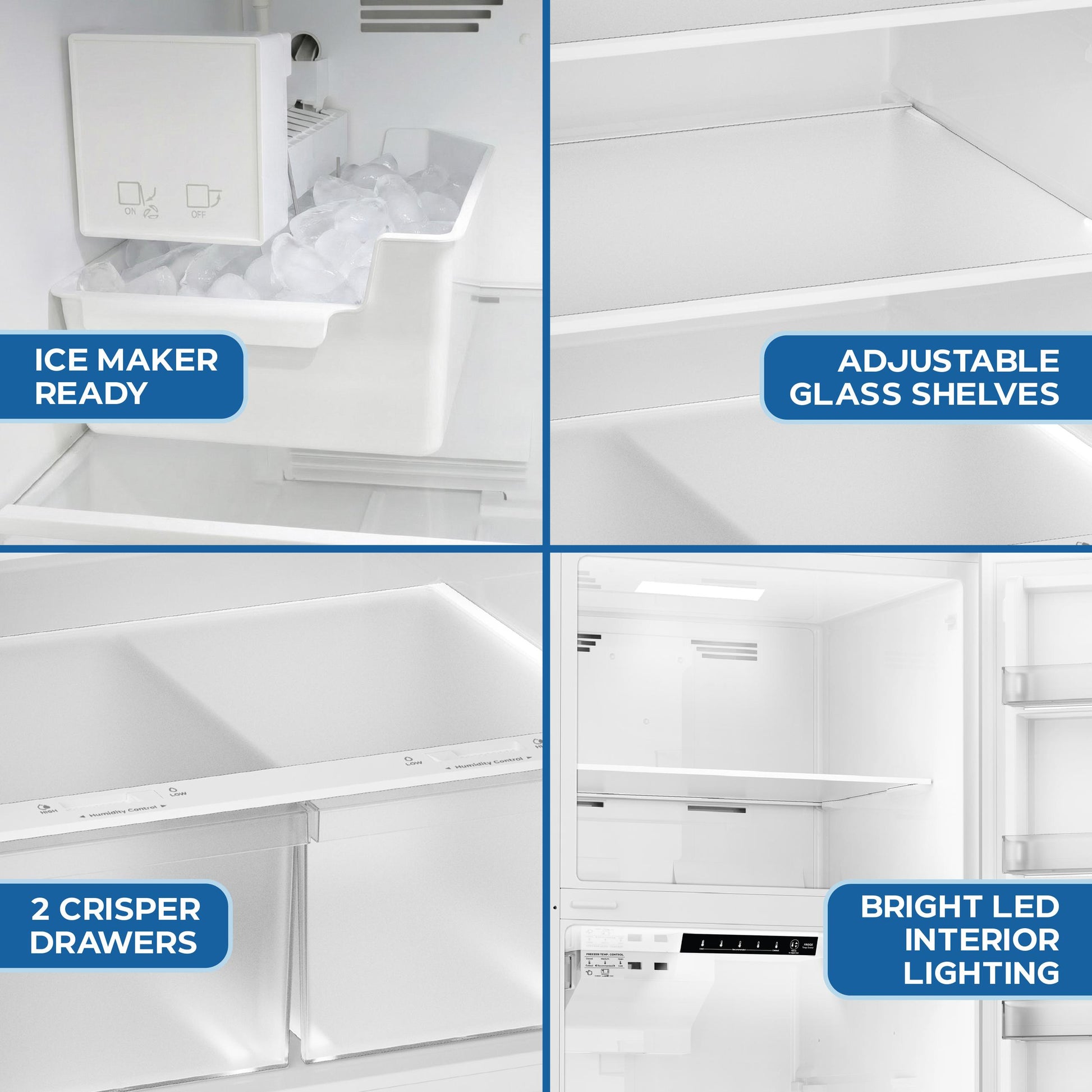 Avanti AVFF24DLJM0W Avanti Maxxspace Insulation™ Technology Garage-Ready Frost-Free Ice Maker-Ready Refrigerator, 24 Cu. Ft., Energy Star, White (Avff24Dljm0W)
