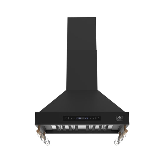 Forno FRHWM550330BLK Forno Venezia 30 Inch Wall-Mounted Range Hood In Black With Touch Controls And Baffle Filters