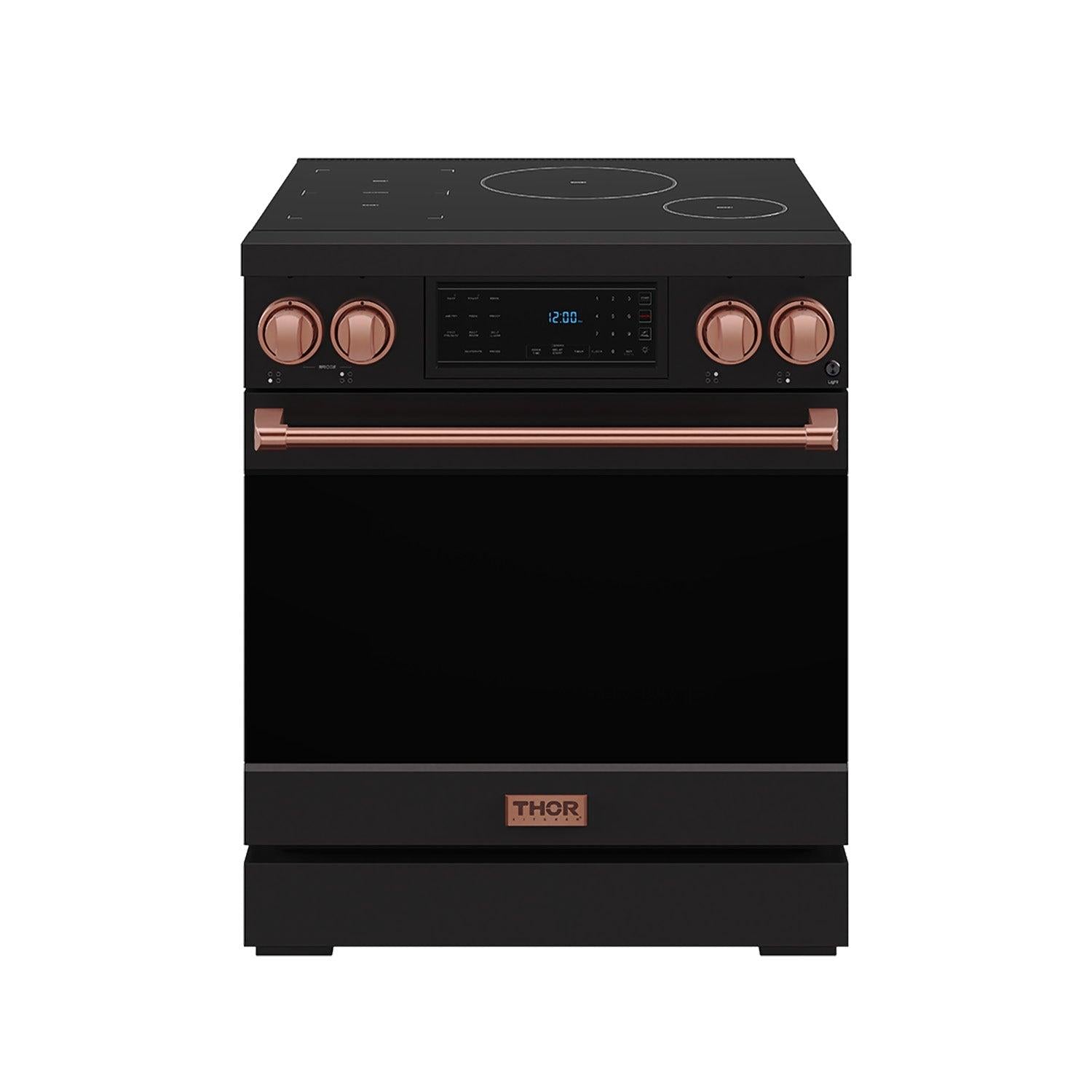 Thor Kitchen RSI30BRSG 30 Inch Professional Induction Range With Tilt Panel Touch Control In Black And Rose Gold Gordon Ramsay Series