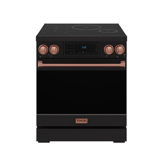 Thor Kitchen RSI30BRSG 30 Inch Professional Induction Range With Tilt Panel Touch Control In Black And Rose Gold Gordon Ramsay Series