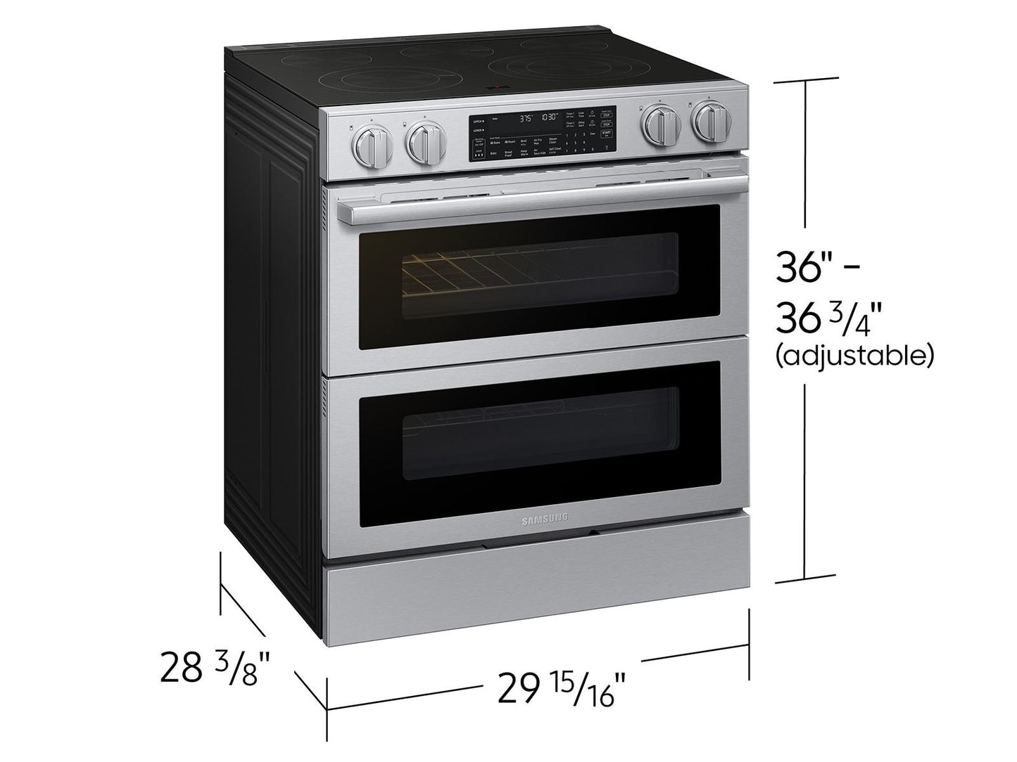 Samsung NSE90H63DRAA Bespoke Smart Slide-In Electric Range Flex Duo™ Oven Pro Style Design Dual True Convection