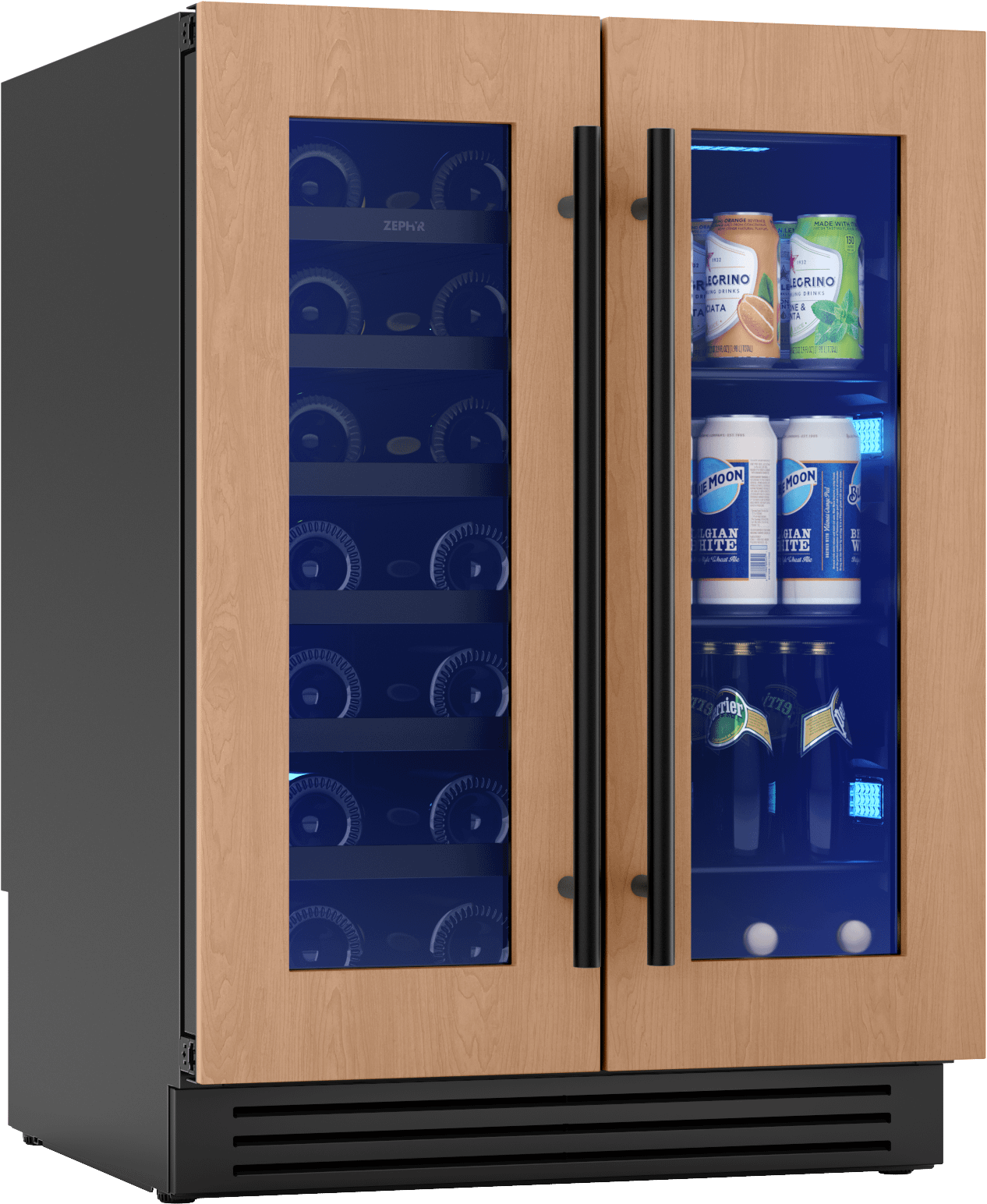 Zephyr PRWB24C32CPG Presrv Wine & Bev Cooler, 24In Uc, Panel Ready, French Door