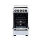 Forno FFSEL605220WHT Forno Pallerano 20 Inch Freestanding Electric Range In White With Antique Brass, Compact Design