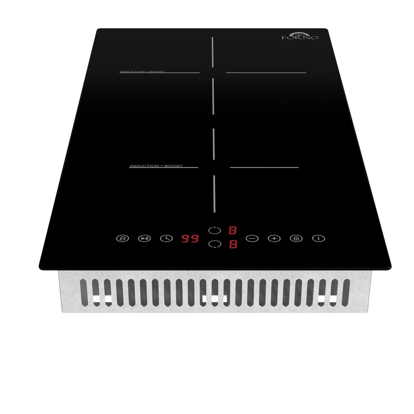 Forno FCTIN058312 Forno Parco 12-Inch Induction Cooktop, 2 Zones, 3,600W Total Power, Touch Control, 9 Power Levels, Booster Function