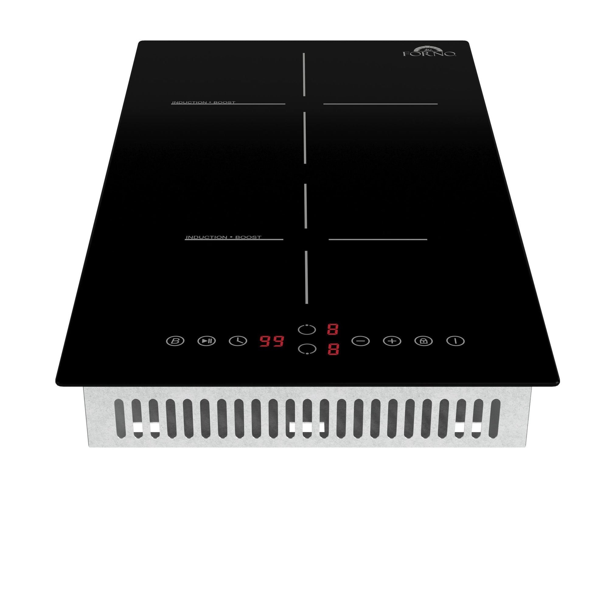 Forno FCTIN058312 Forno Parco 12-Inch Induction Cooktop, 2 Zones, 3,600W Total Power, Touch Control, 9 Power Levels, Booster Function