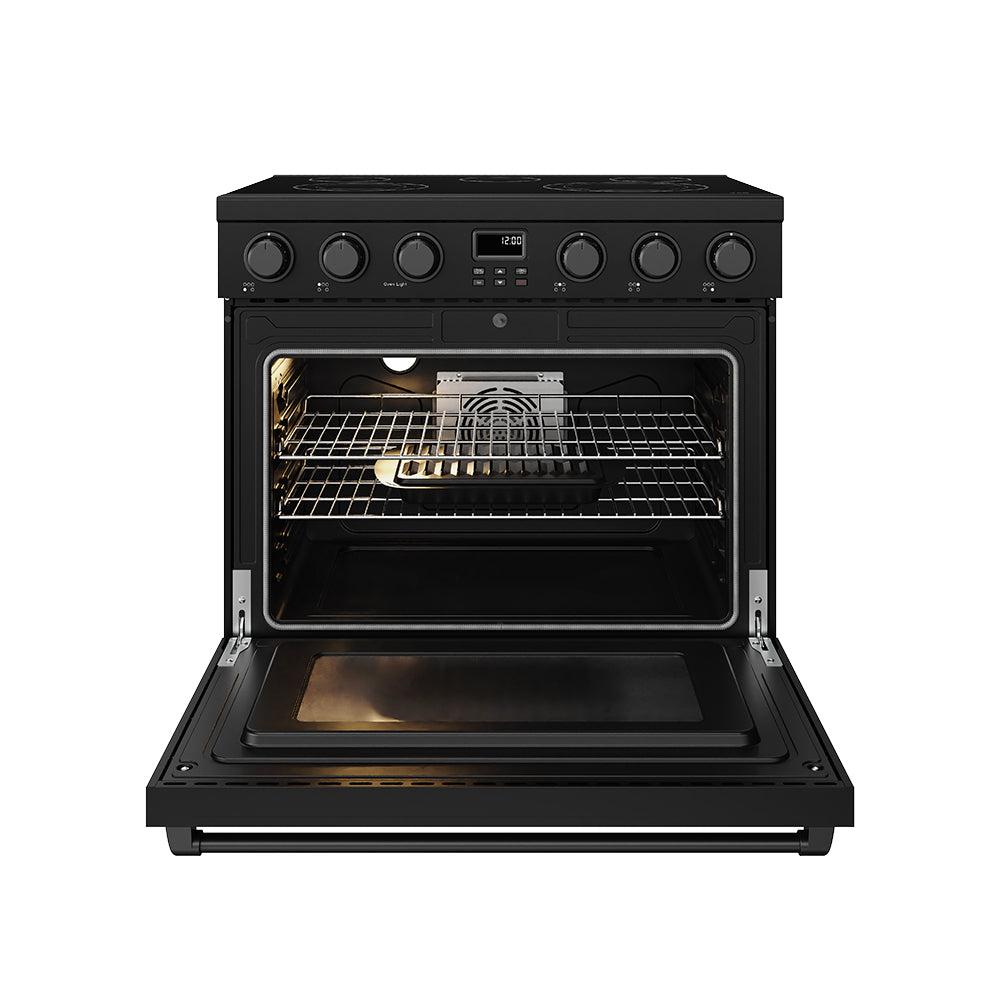 Thor Kitchen ARE36B 36 Inch Electric Range In Black - Contemporary Professional