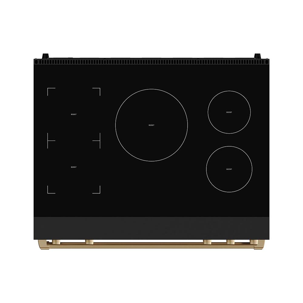Thor Kitchen RSI36BBRZ 36 Inch Professional Induction Range With Tilt Panel Touch Control In Black And Bronze Gordon Ramsay Series