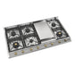 Ilve UHCP1265FNSSG Ilve Uhcp1265Fnssg Nostalgie Ii 48 Inch Built-In Gas Cooktop With 8 Burners, Griddle, In Stainless Steel (Natural Gas)