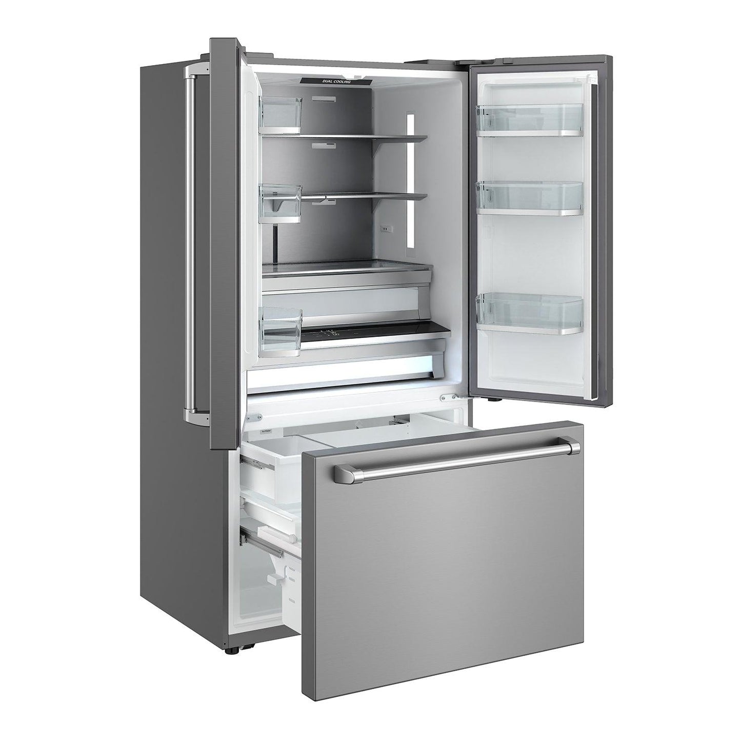 Thor Kitchen TRF3603FD 36 Inch Counter Depth Freestanding French Door Refrigerator With Internal Water And Ice