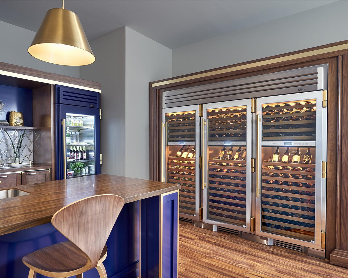 True Caliber TR30DZWRSGC 30 Inch Wine Column - Zone: Dual, Door: Stainless Glass - Stainless Steel Finish, Stainless Steel Hardware, Right Hinge