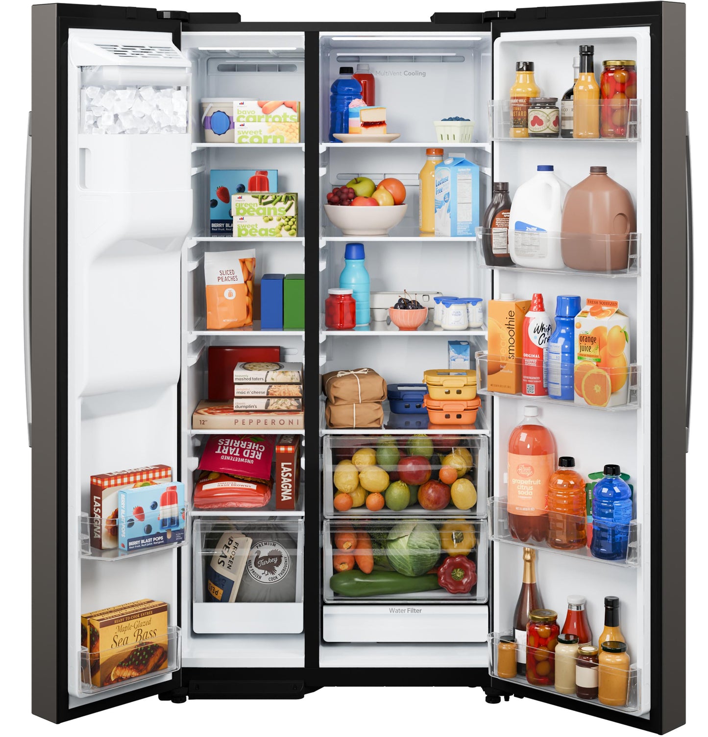 Ge Appliances GSS28NMYES Ge® 27.9 Cu. Ft. Side-By-Side Refrigerator With Extra Tall Dispenser And In-Door Icemaker