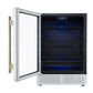 Forno FWCDR666524WHT Forno Frescolino 24 Inch Beverage Cooler, White With Antique Brass Handles, With Led Lighting, Triple Glass Door, 188 Can Capacity, Built-In Or Freestanding
