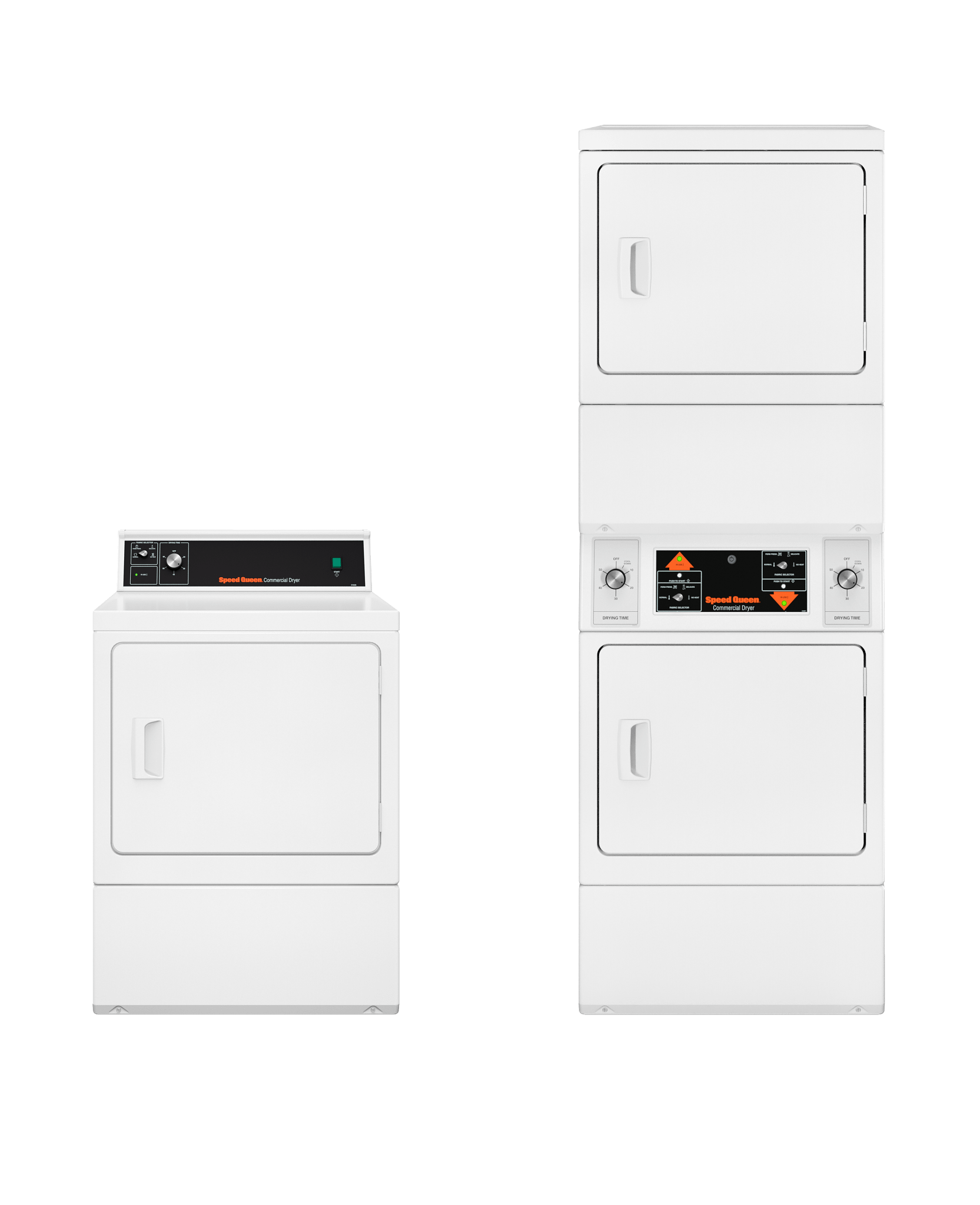 Speed Queen SDGMNRGS113TW01 Commercial, Push-To-Start Gas Dryer