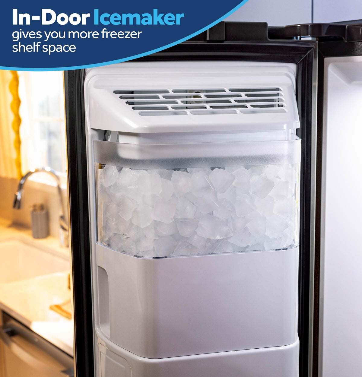 Ge Appliances GZS24NYYFS Ge® 23.6 Cu. Ft. Counter-Depth Side-By-Side Refrigerator With Extra Tall Dispenser And In-Door Icemaker