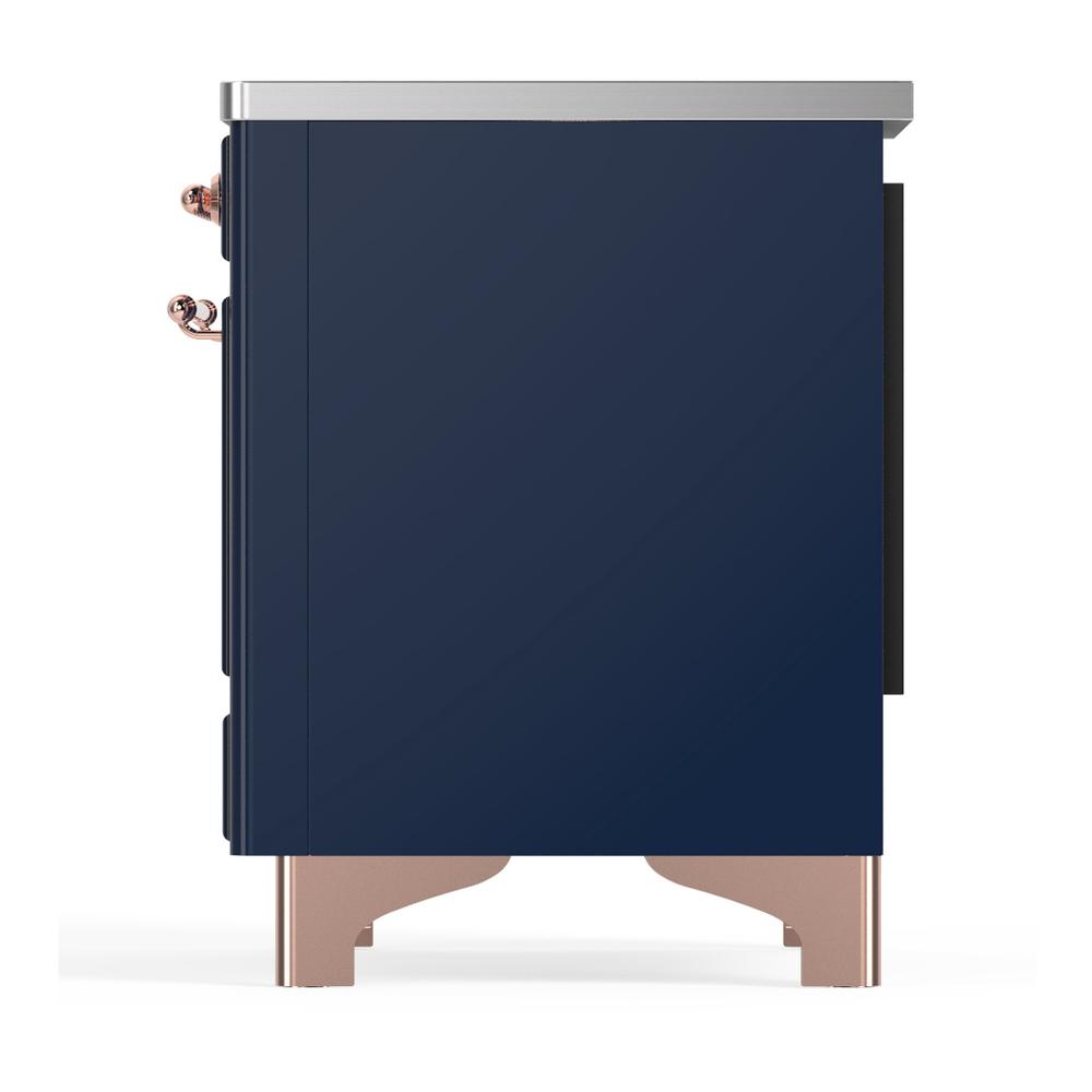 Ilve UMIB36NR3MBP Ilve Umib36Nr3Mbp Majestic Iii 36 Inch Induction Range With 6 Elements, 3.5 Cu. Ft. Total Oven Capacity (Triple Glass Door, Midnight Blue, Copper)