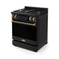 Thor Kitchen RSG30BBRZ 30 Inch Professional Gas Range With Tilt Panel Touch Control In Matte Black/Bronze Gordon Ramsay Series - Rsg30B-Brz