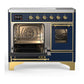 Ilve UMDIB40NR3MBG Ilve Umdib40Nr3Mbg Majestic Iii 40 Inch Induction Range With 6 Elements, 3.82 Cu. Ft. Total Oven Capacity (Triple Glass Door, Midnight Blue, Brass)