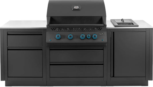 Napoleon Bbq OOK001 Oasis Outdoor Kitchen Kit, Built-In 700 Series 32 With Stainless Steel Countertops , Natural Gas, Matte/Matt Black