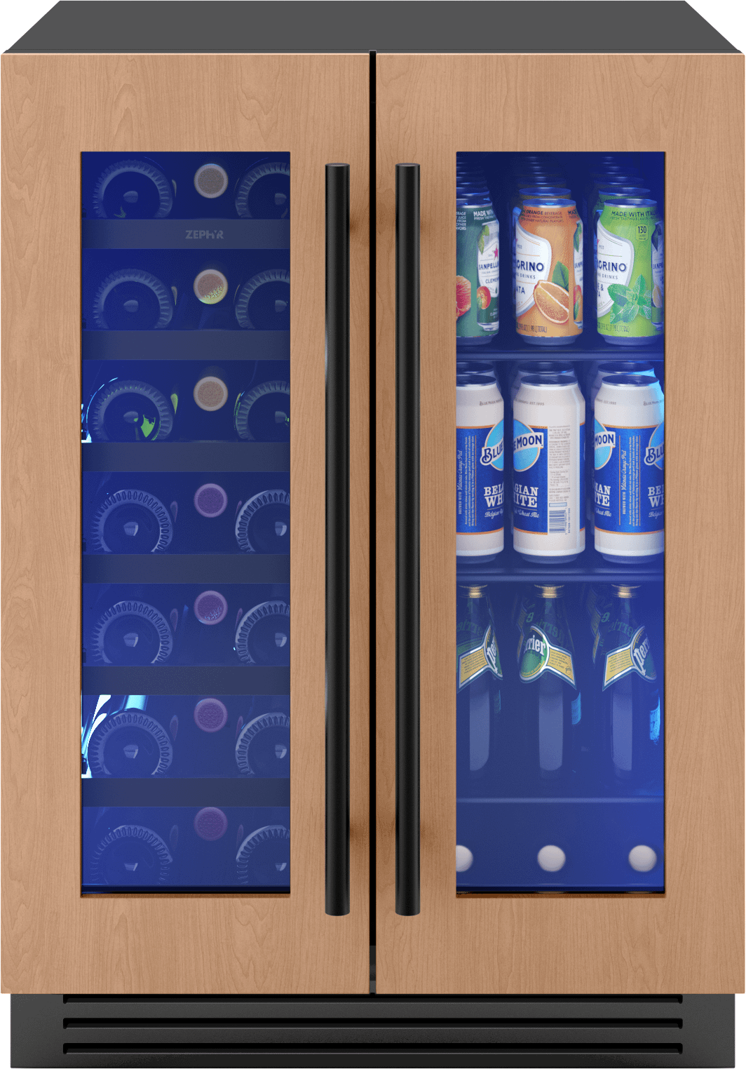 Zephyr PRWB24C32CPG Presrv Wine & Bev Cooler, 24In Uc, Panel Ready, French Door