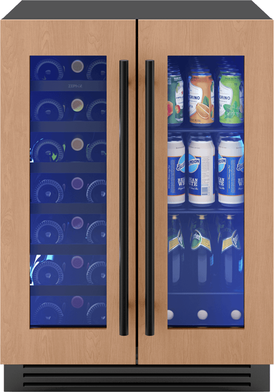 Zephyr PRWB24C32CPG Presrv Wine & Bev Cooler, 24In Uc, Panel Ready, French Door