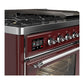 Ilve UM48FNR3BUCLP Ilve Um48Fnr3Buclp Majestic Iii 48 Inch Dual Fuel Range With 8 Burners And Griddle, Dual Function Burner Up To 25,000 Btu (Liquid Propane, Triple Glass Door, Burgundy, Chrome)