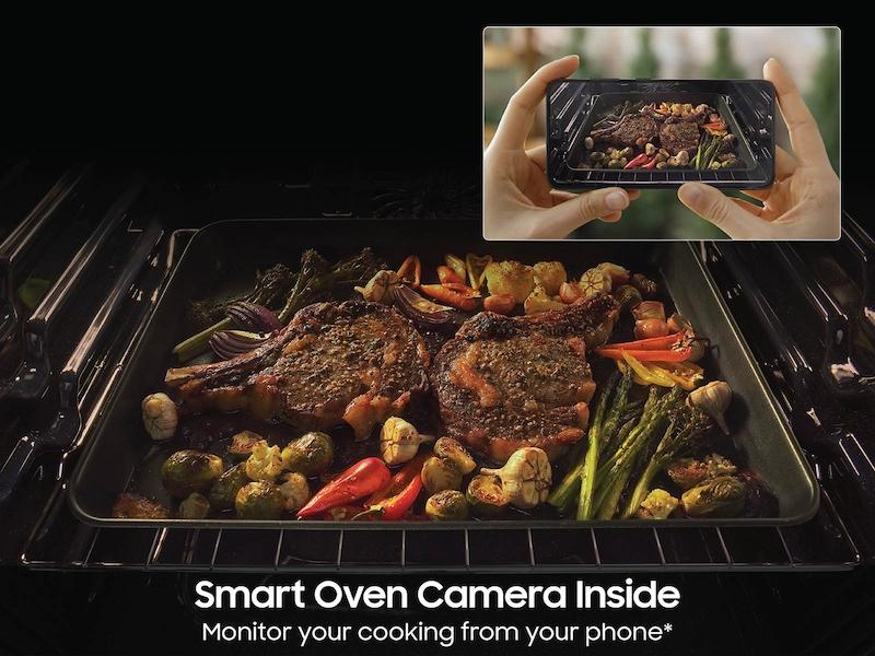 Samsung NSG6DB870012 Bespoke 6.0 Cu. Ft. Smart Slide-In Gas Range With Smart Oven Camera & Illuminated Precision Knobs In White Glass