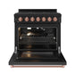 Thor Kitchen RSG36PBLPRSG 36 Inch Professional Liquid Propane Range With Precision Knob In Black And Rose Gold Gordon Ramsay Series